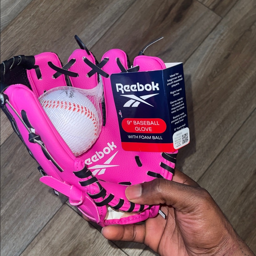 Reebok Pink Baseball Glove with Foam Ball